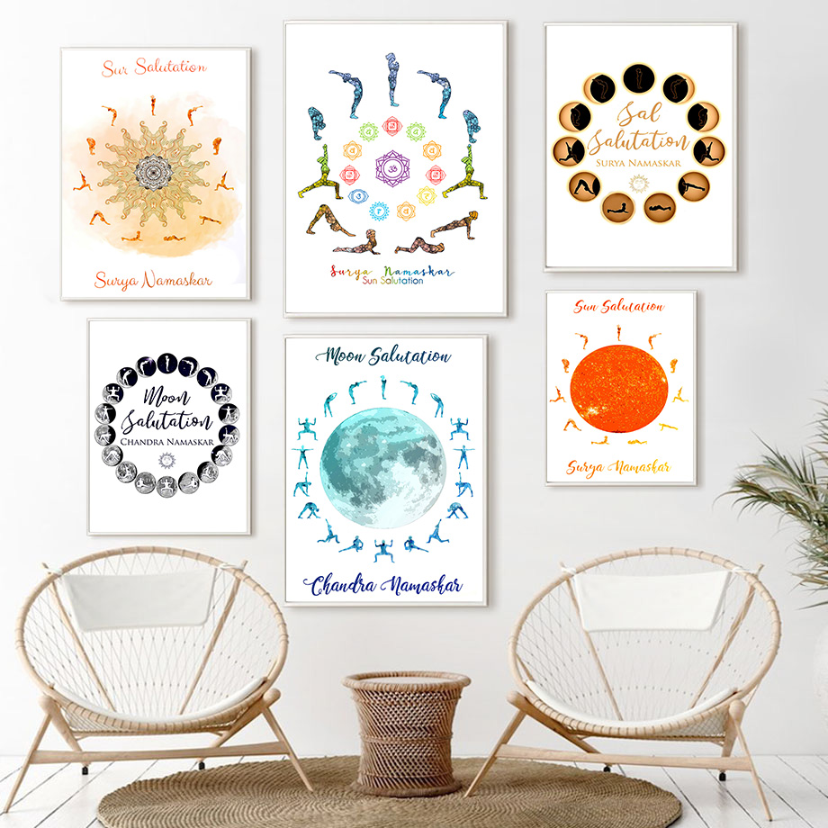 Yoga Fitness Rooms - Quadro su tela con posa yoga