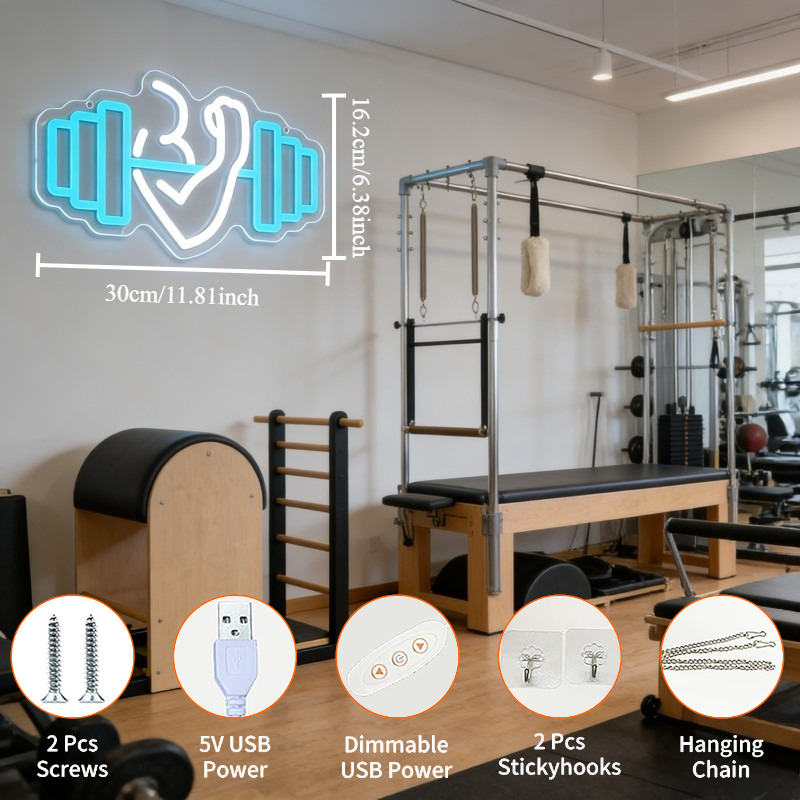 Insegna al Neon LED Bicep Dumb - Yoga Fitness Rooms recensione e prezzo