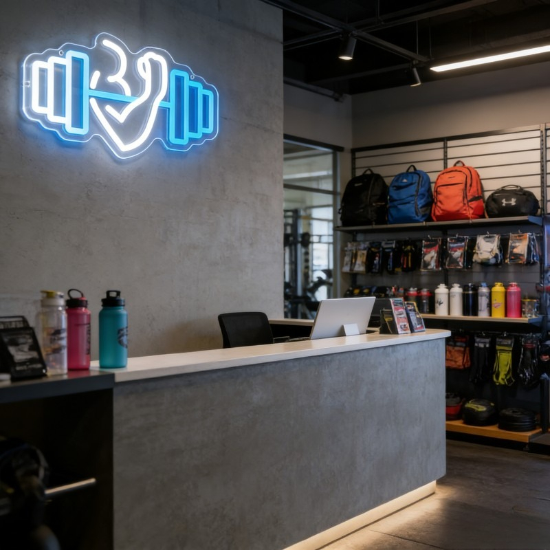Insegna al Neon LED Bicep Dumb - Yoga Fitness Rooms recensione e prezzo